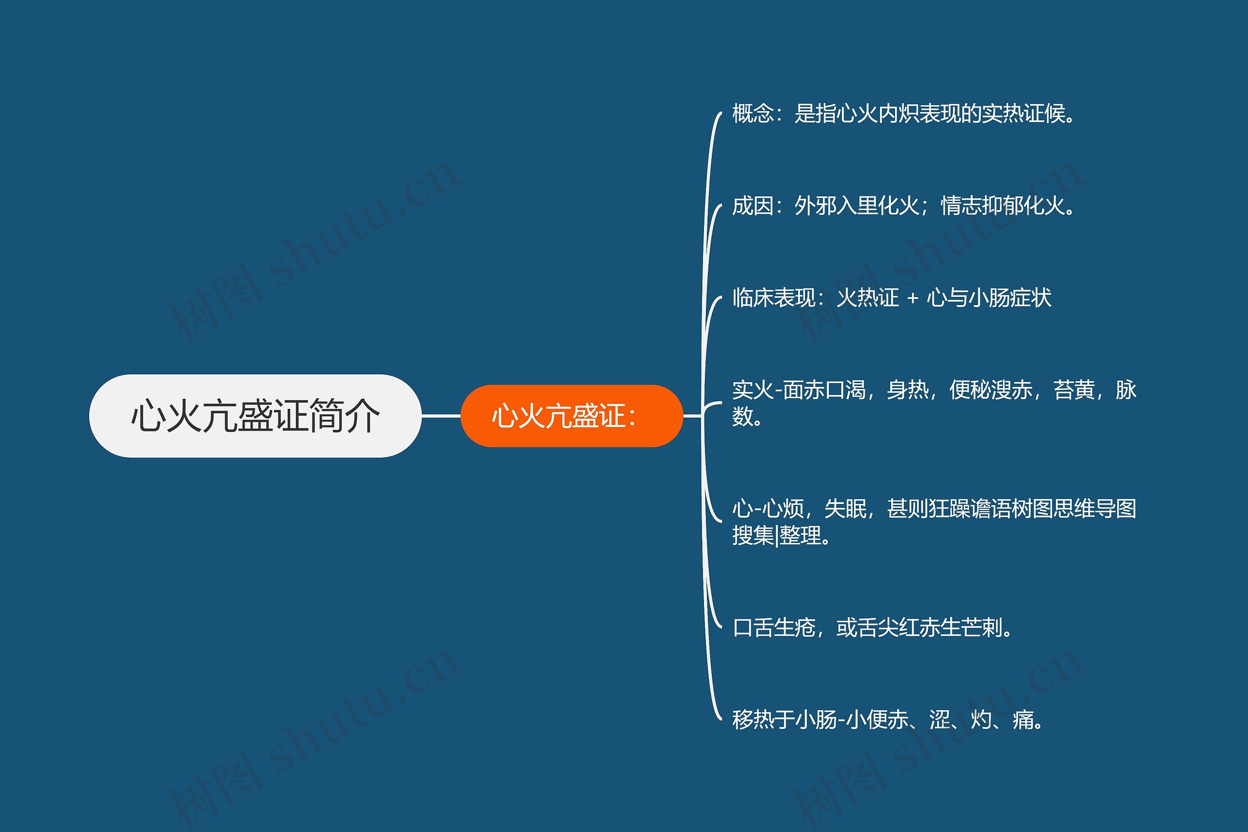心火亢盛证简介思维导图