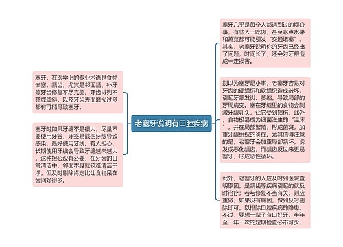 老塞牙说明有口腔疾病