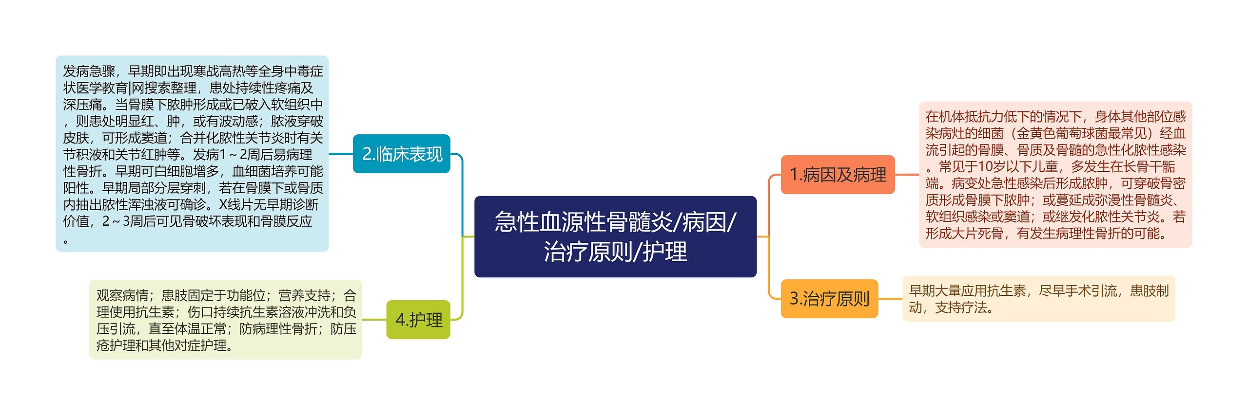 急性血源性骨髓炎/病因/治疗原则/护理