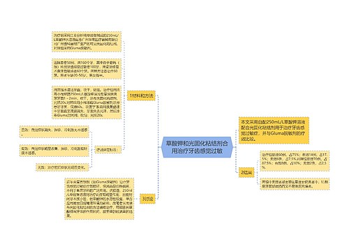 草酸钾和光固化粘结剂合用治疗牙齿感觉过敏