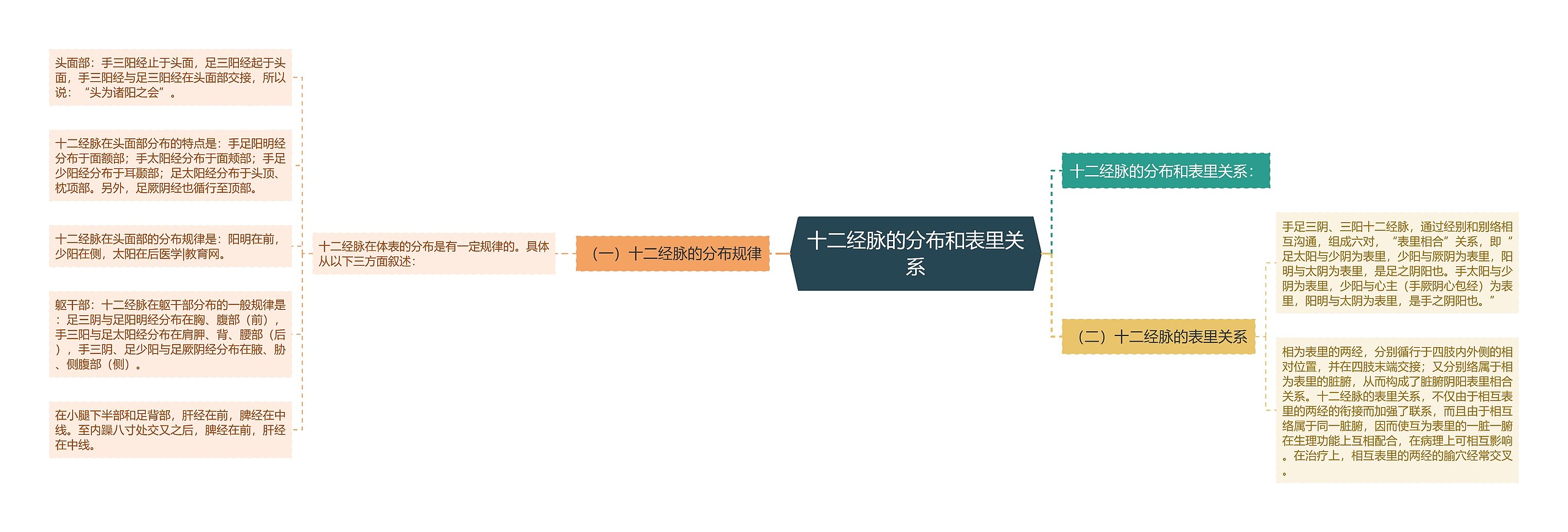 十二经脉的分布和表里关系 十二经脉的分布和表里关系