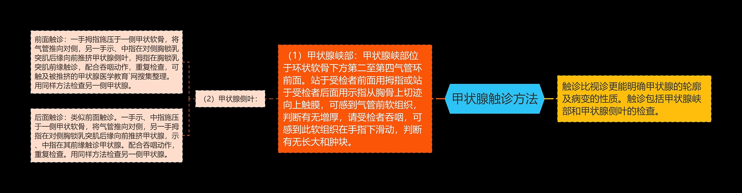 甲状腺触诊方法思维导图