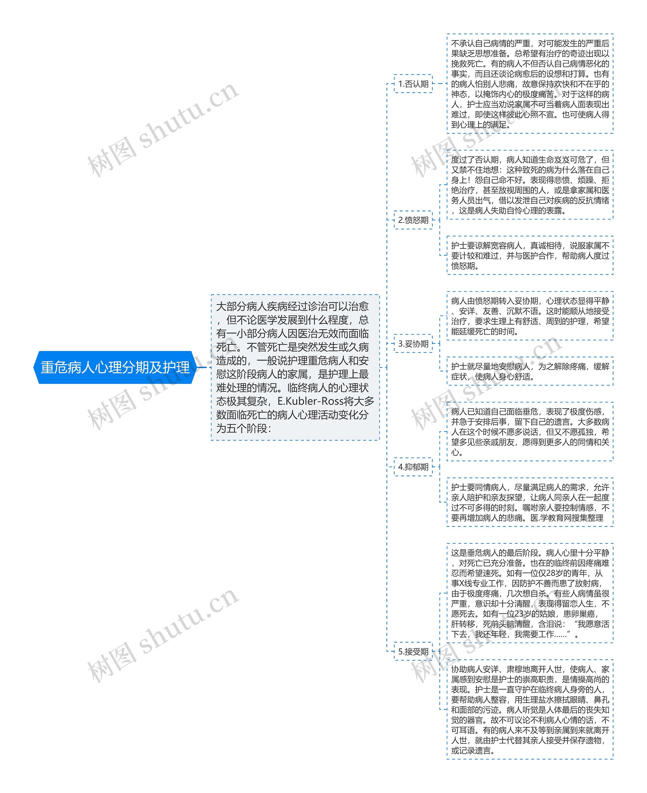 重危病人心理分期及护理思维导图