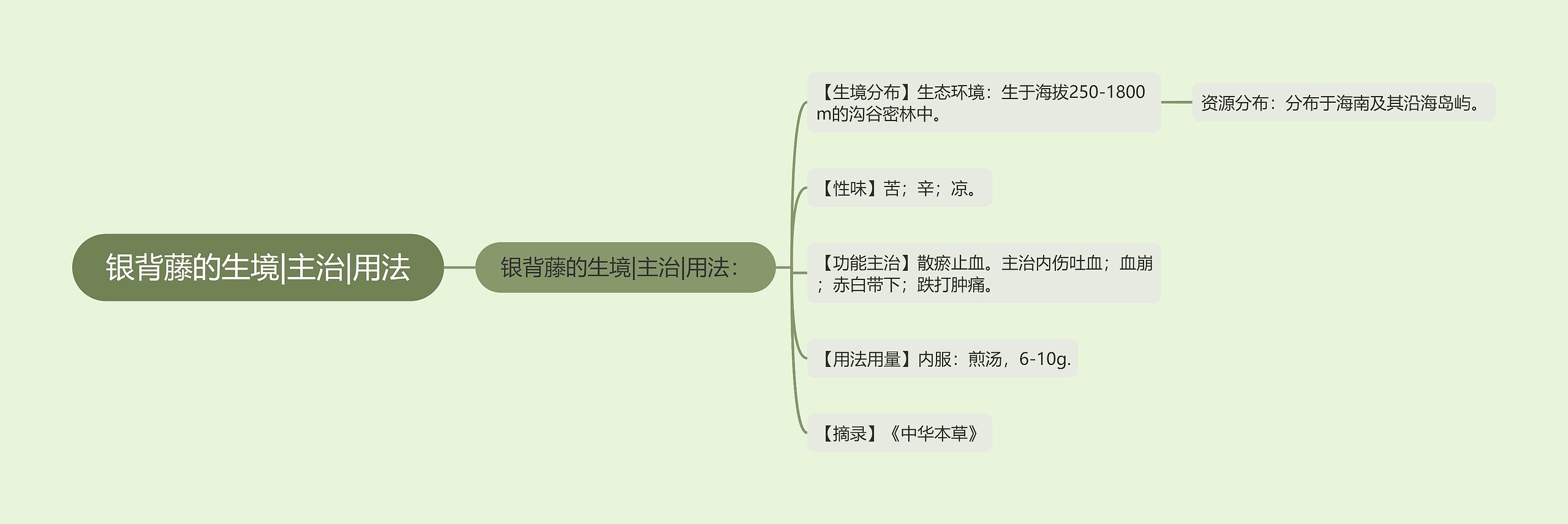 银背藤的生境|主治|用法