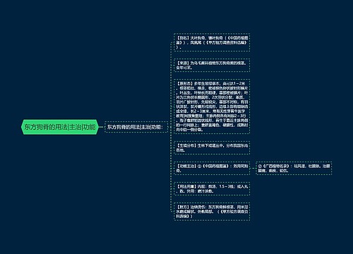 东方狗脊的用法|主治|功能