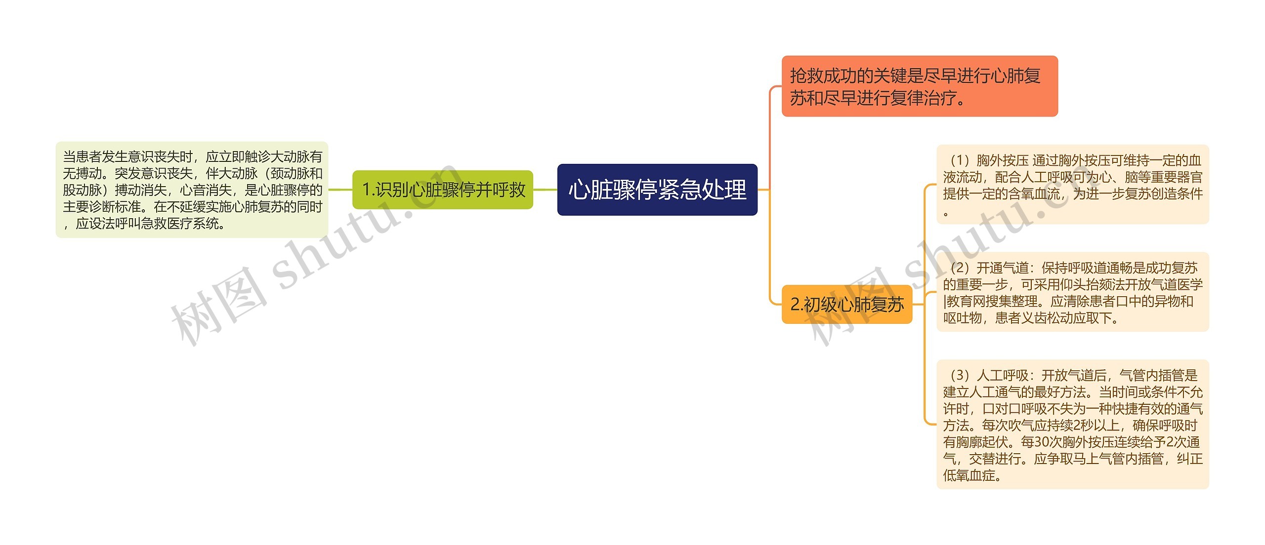 心脏骤停紧急处理思维导图