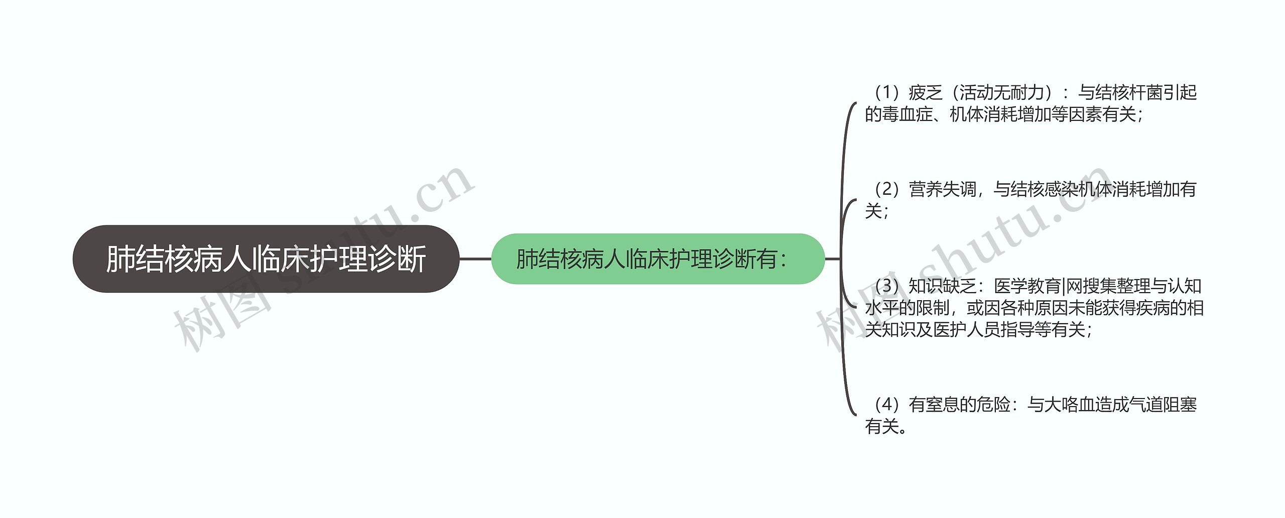 肺结核病人临床护理诊断思维导图