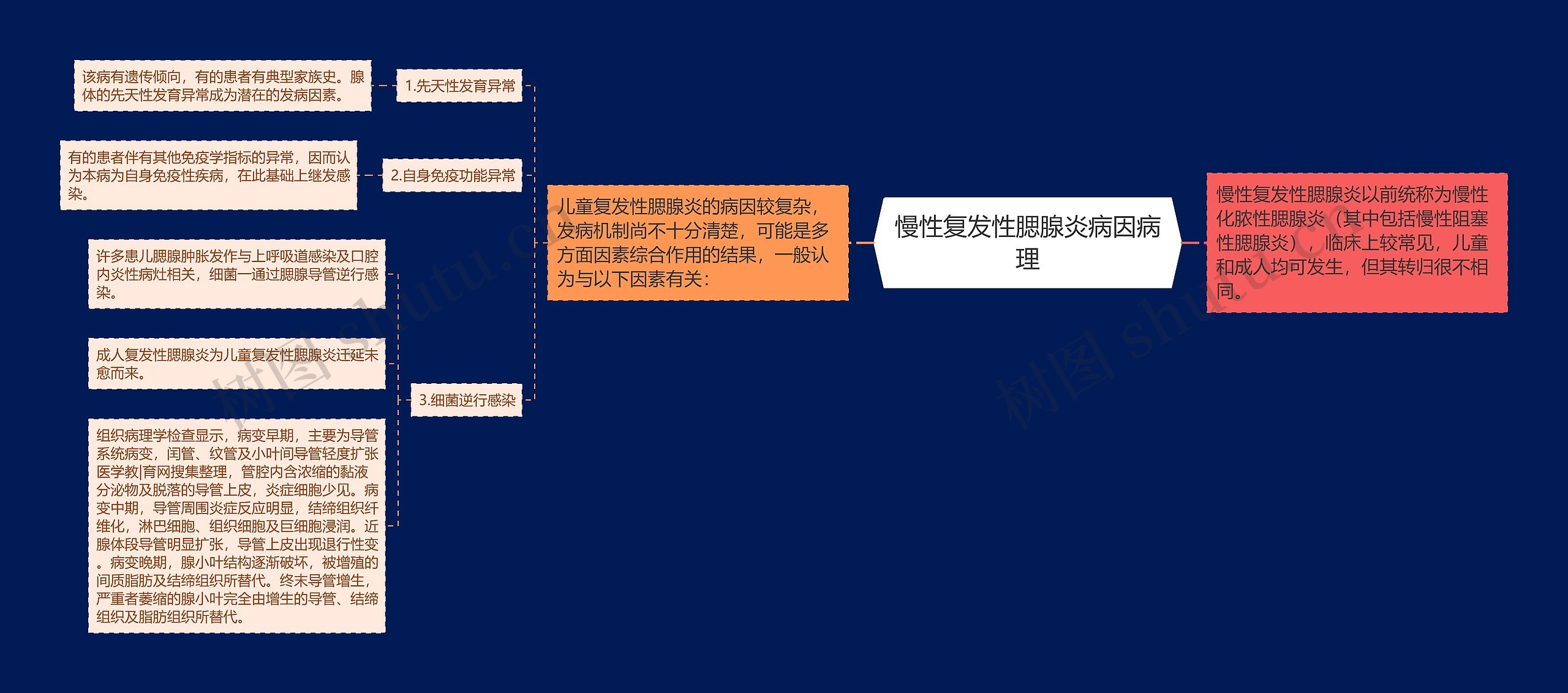 慢性复发性腮腺炎病因病理思维导图