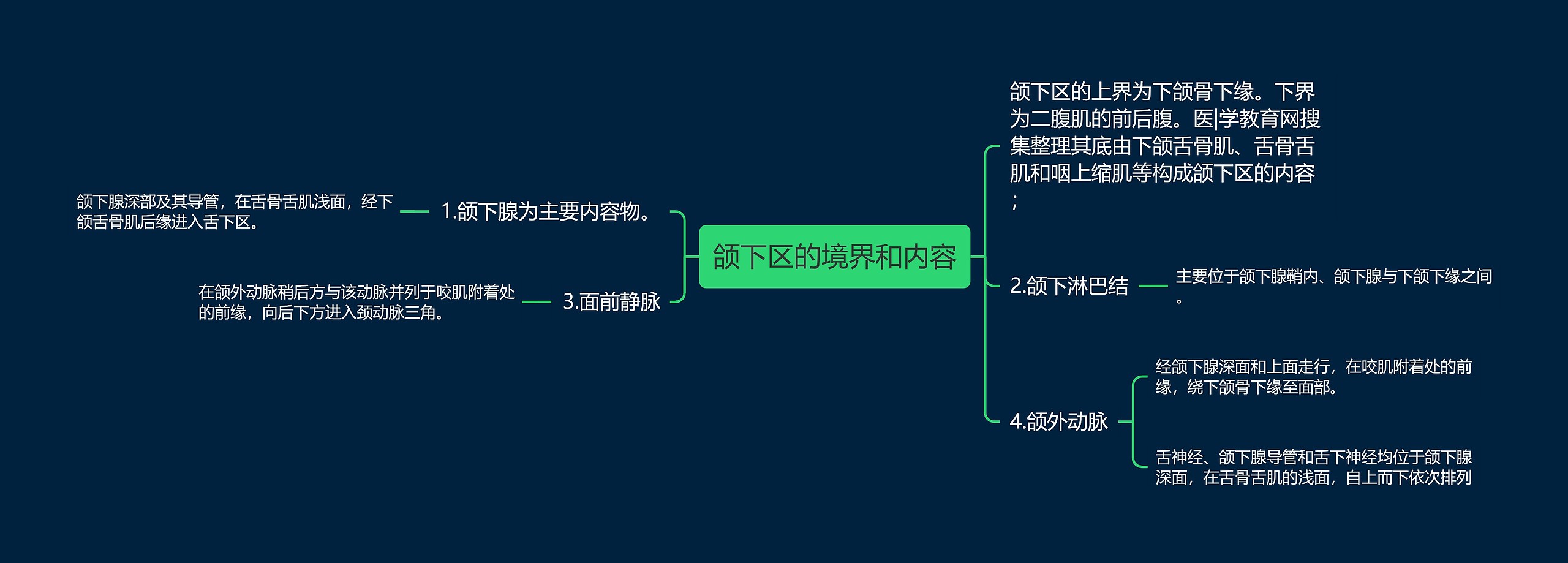 颌下区的境界和内容思维导图