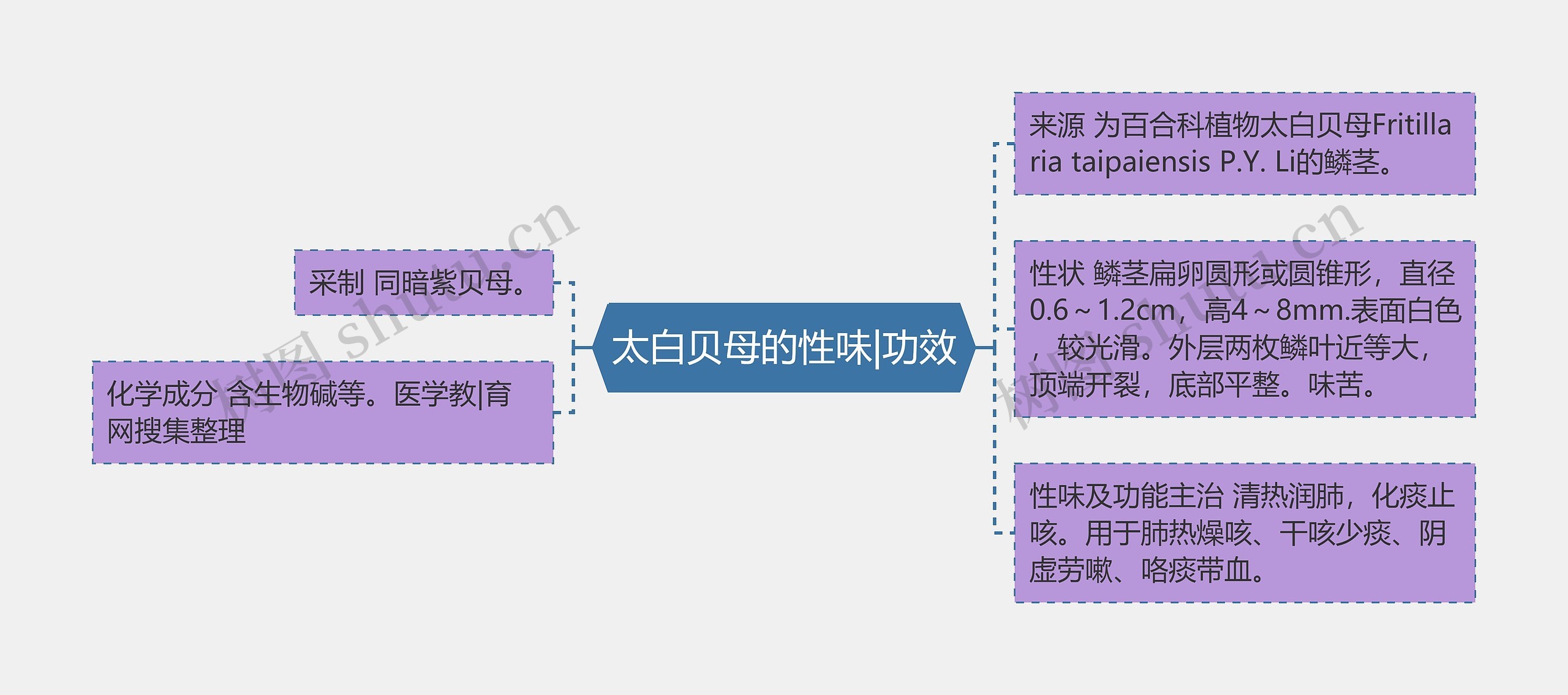 太白贝母的性味|功效思维导图