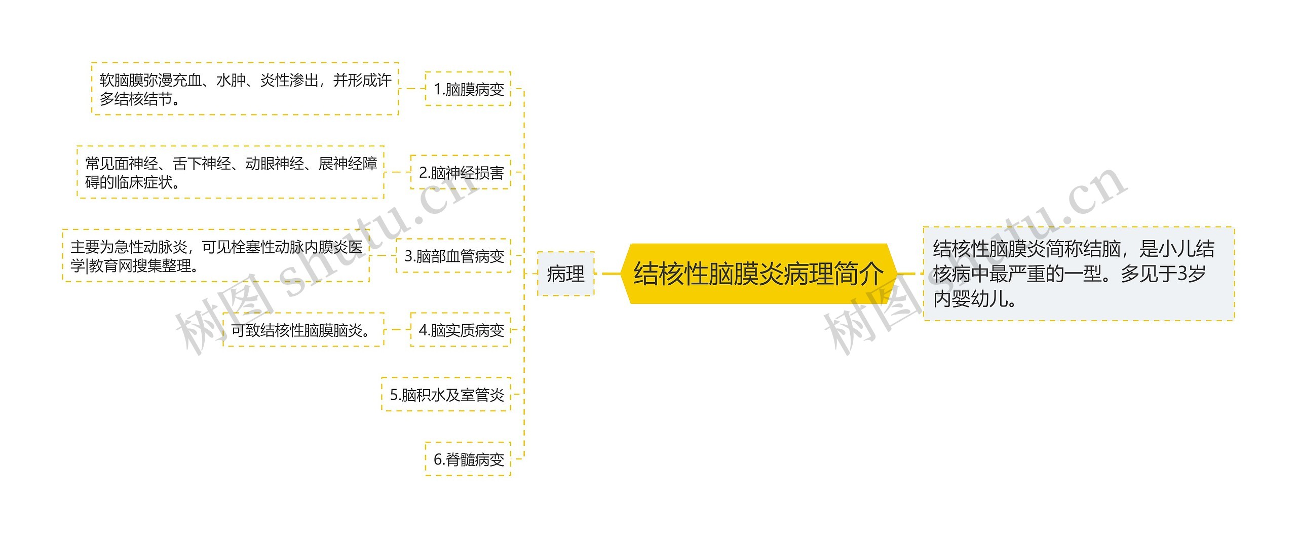 结核性脑膜炎病理简介思维导图