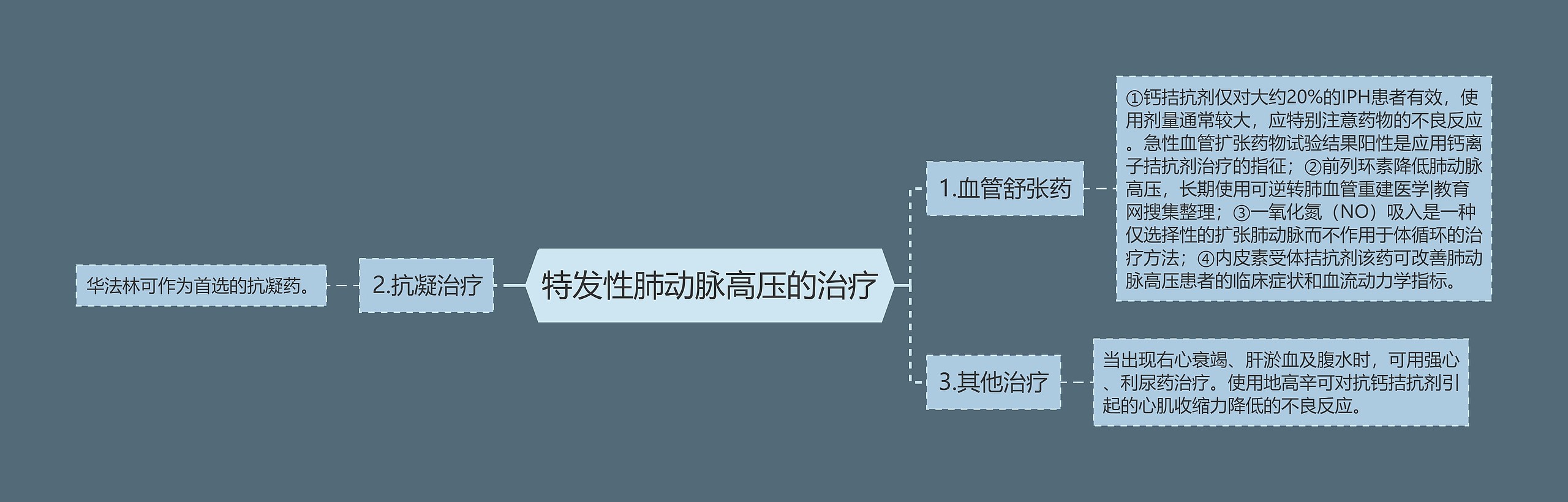 特发性肺动脉高压的治疗思维导图