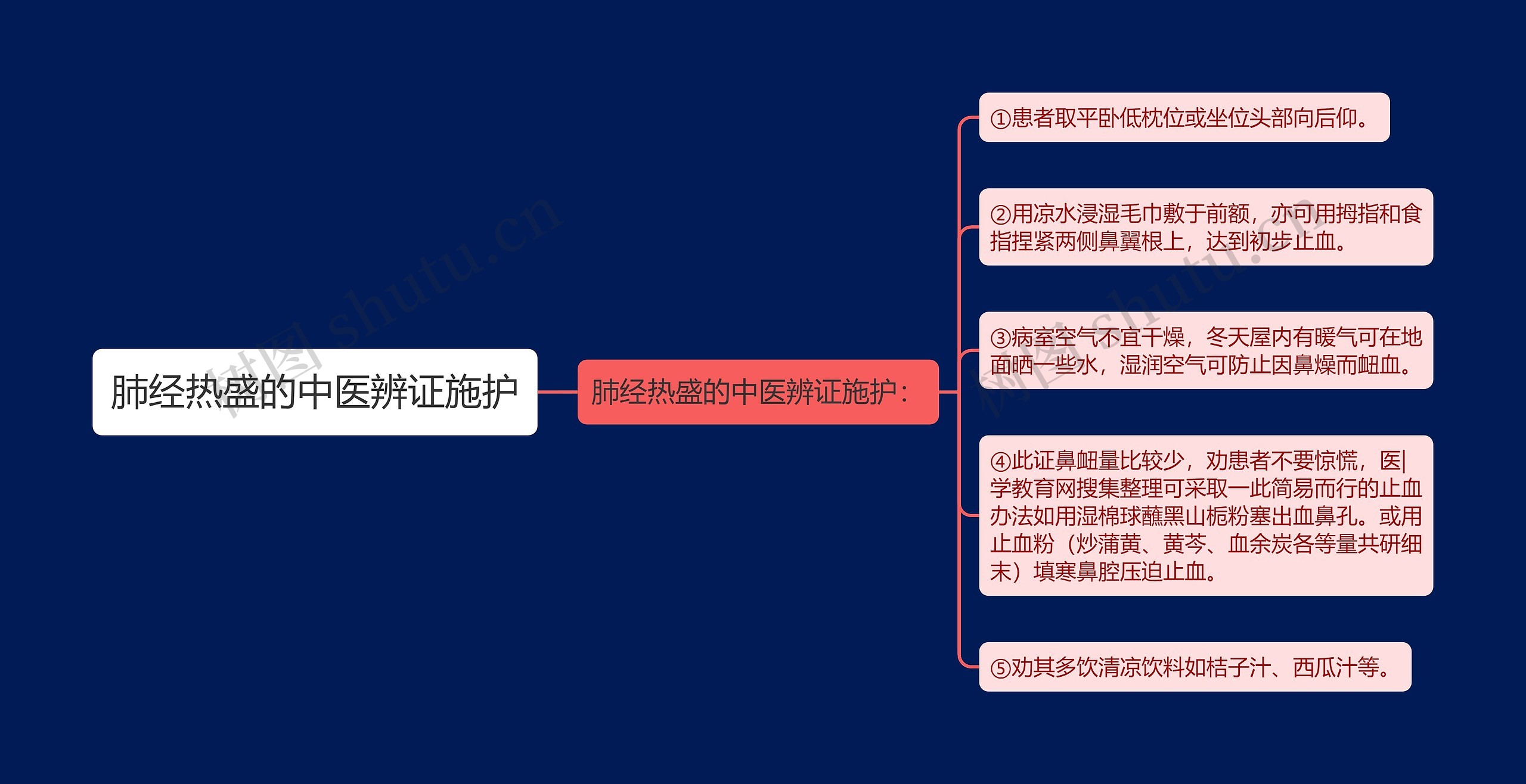 肺经热盛的中医辨证施护思维导图