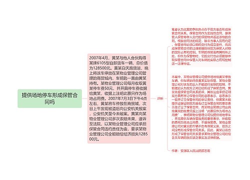 提供场地停车形成保管合同吗