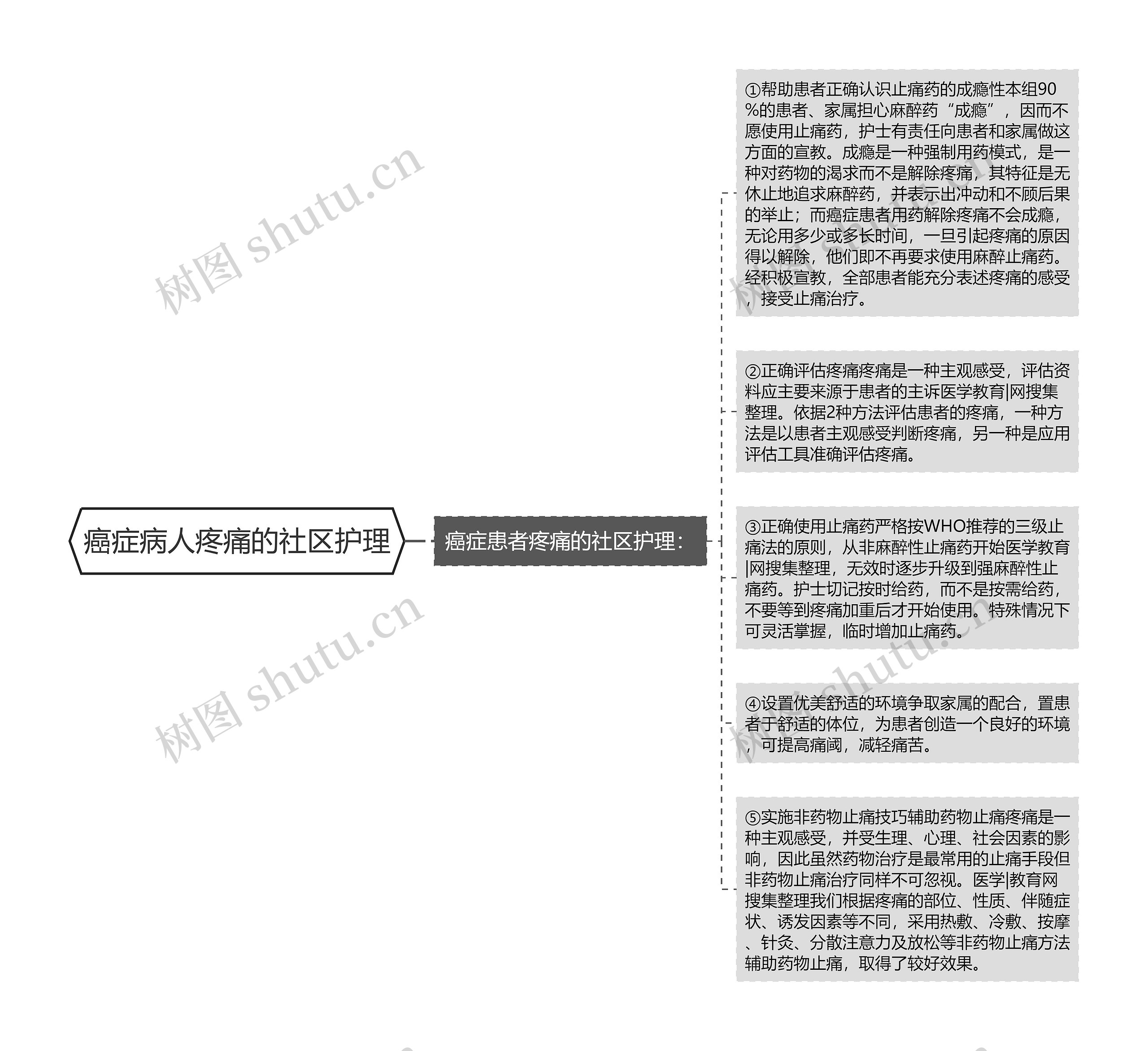 癌症病人疼痛的社区护理思维导图