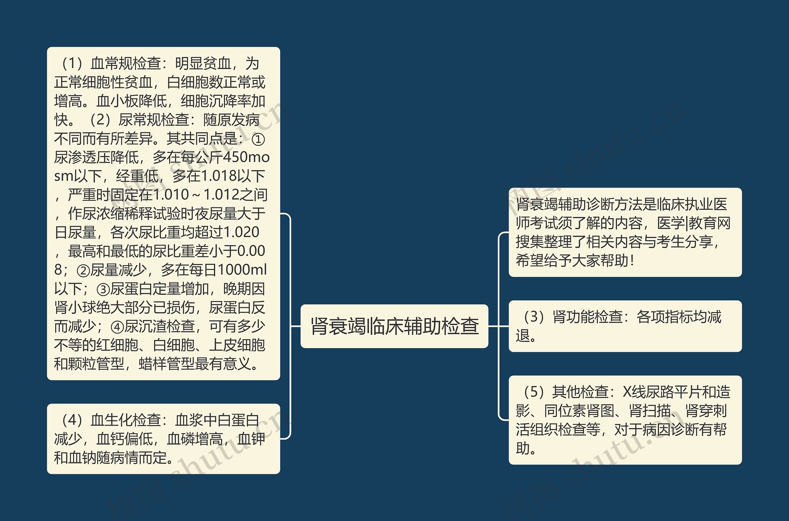 肾衰竭临床辅助检查思维导图