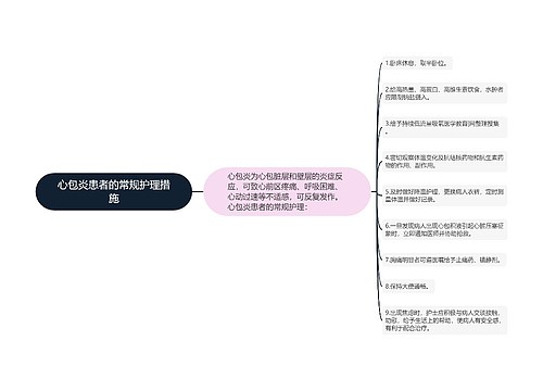 心包炎患者的常规护理措施