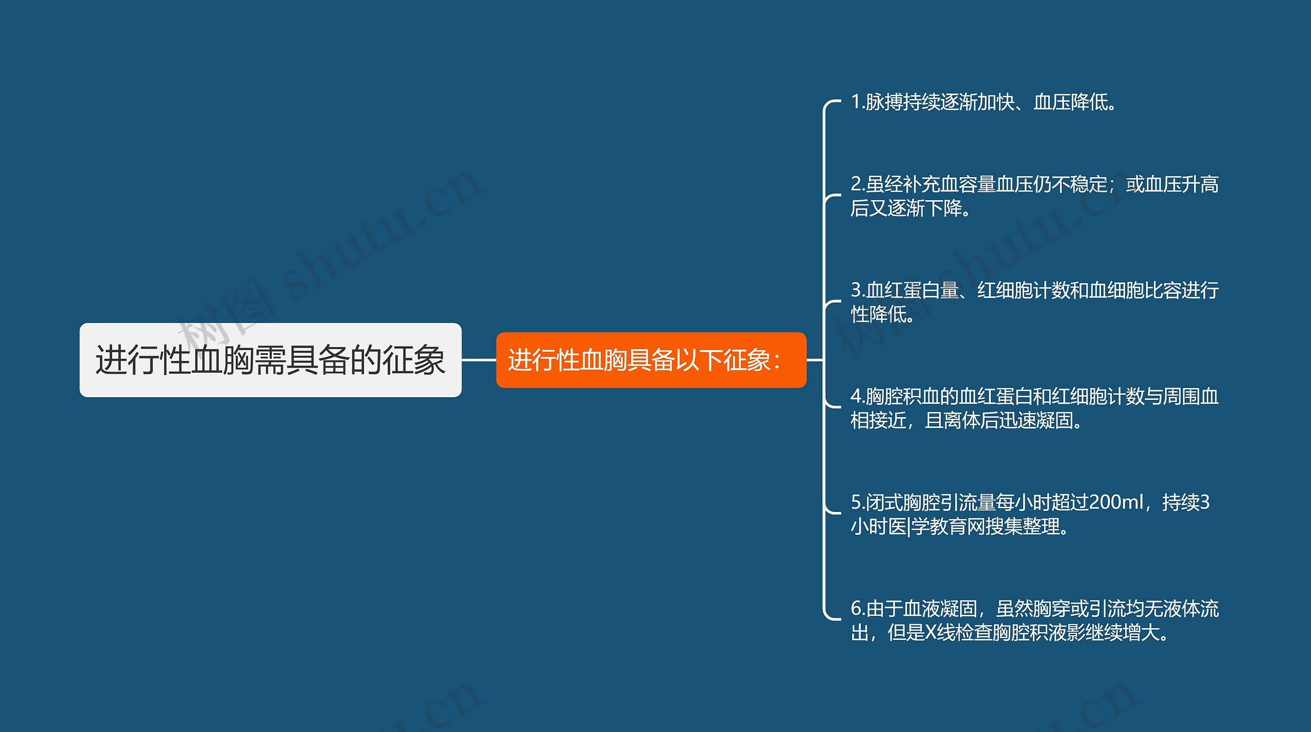 进行性血胸需具备的征象思维导图