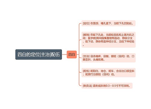 四白的定位|主治|配伍思维导图