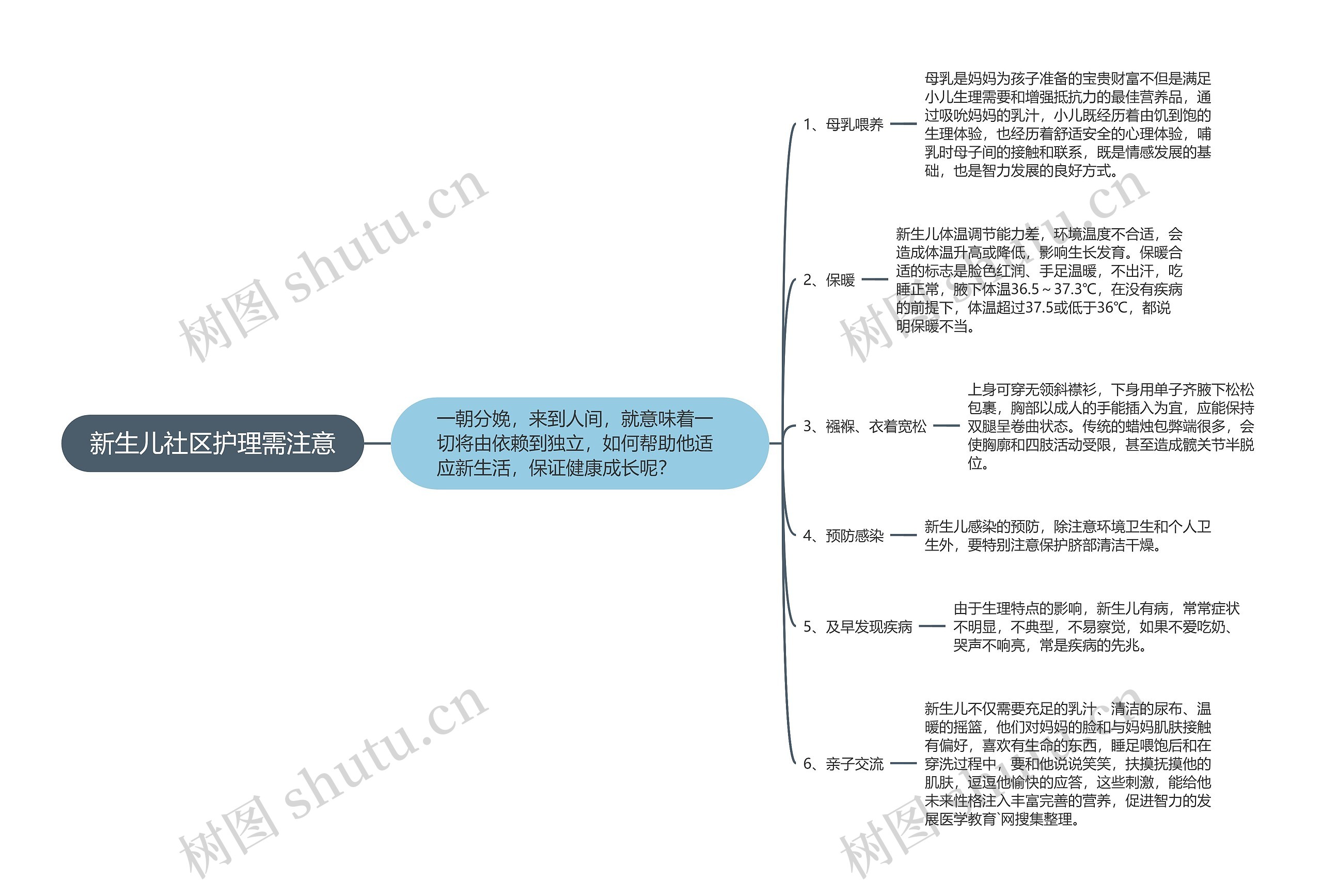 新生儿社区护理需注意思维导图