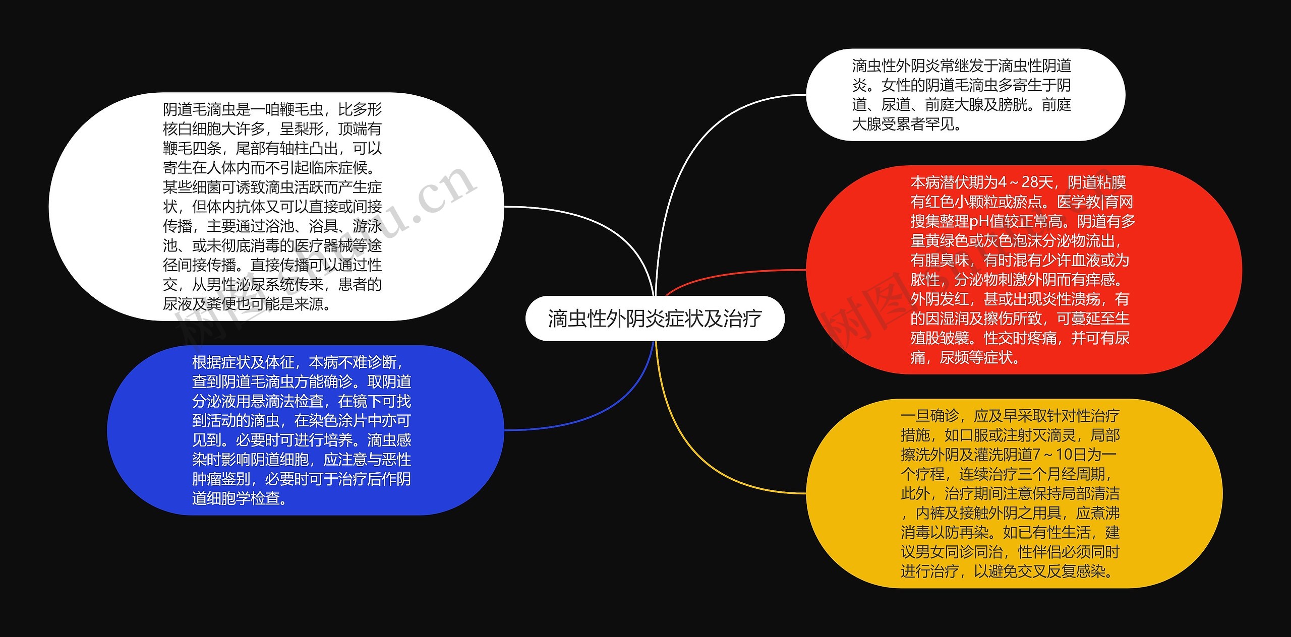 滴虫性外阴炎症状及治疗思维导图