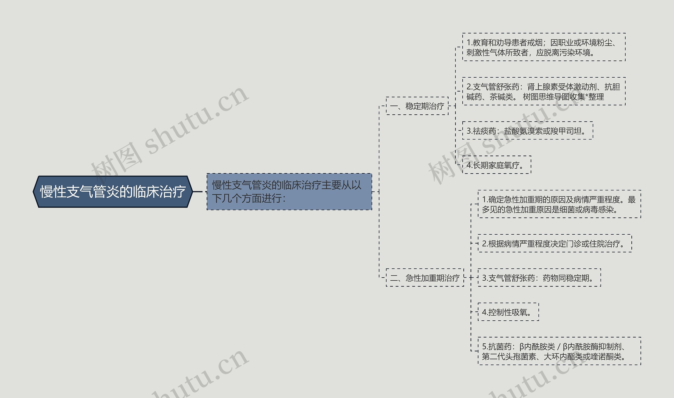 慢性支气管炎的临床治疗思维导图