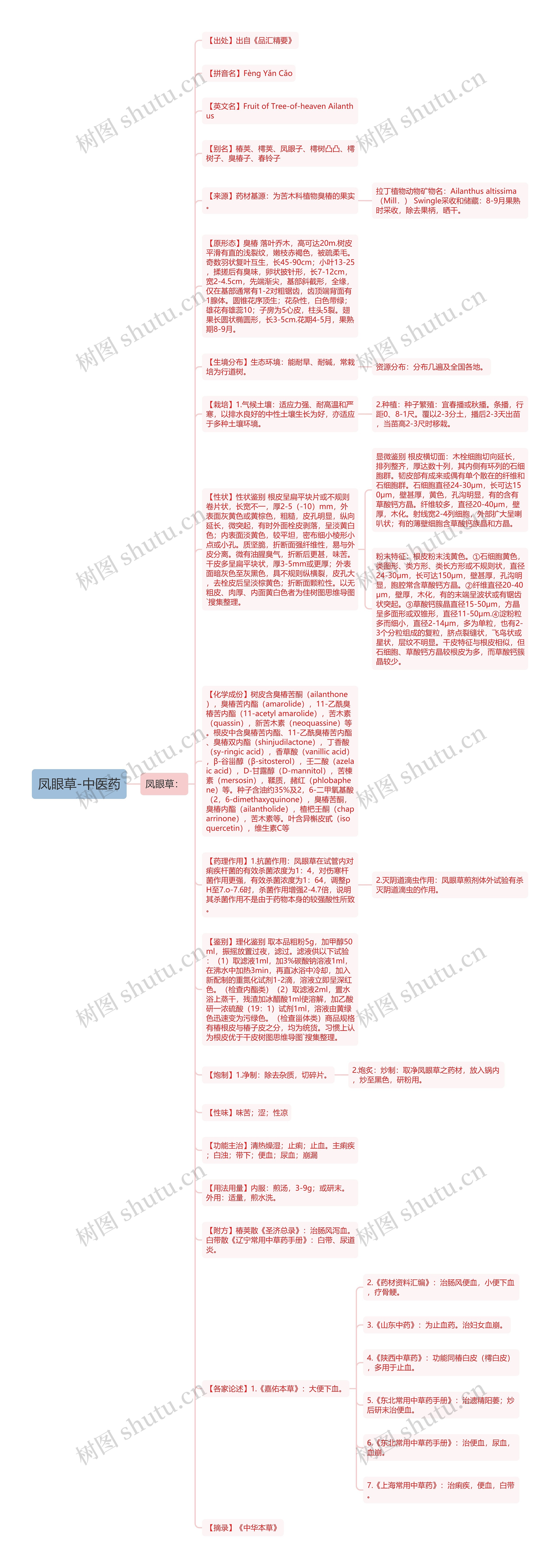 凤眼草-中医药思维导图
