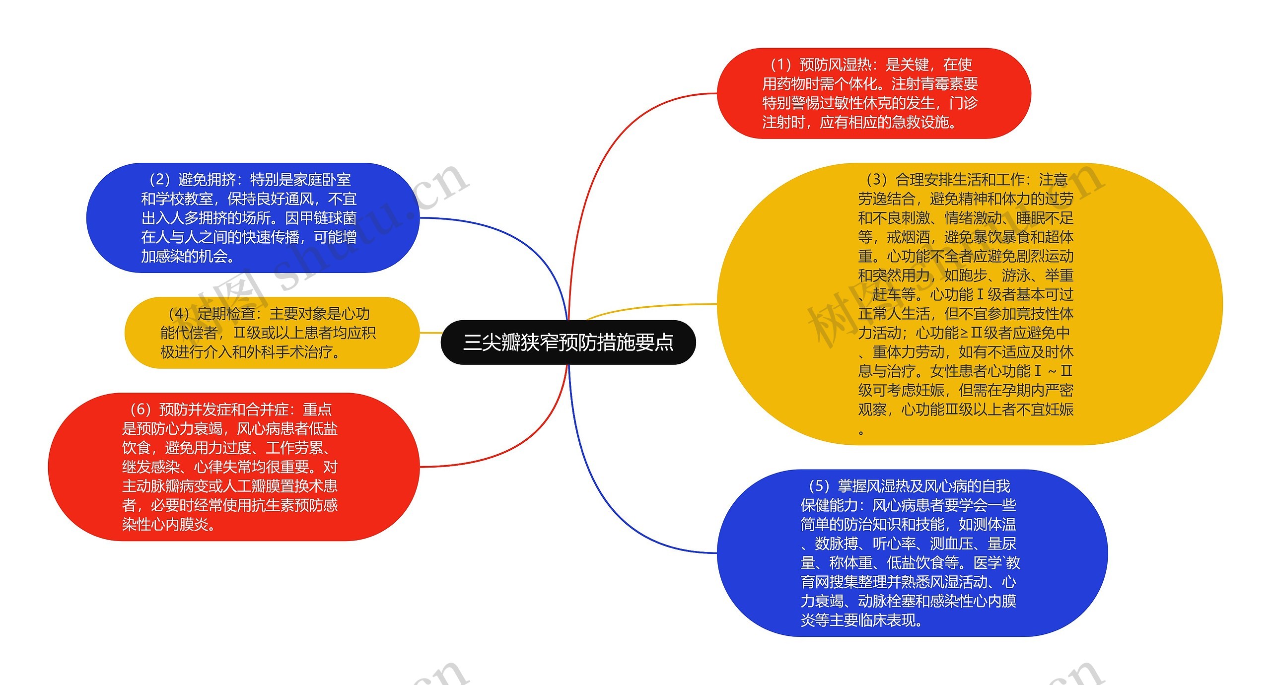 三尖瓣狭窄预防措施要点思维导图