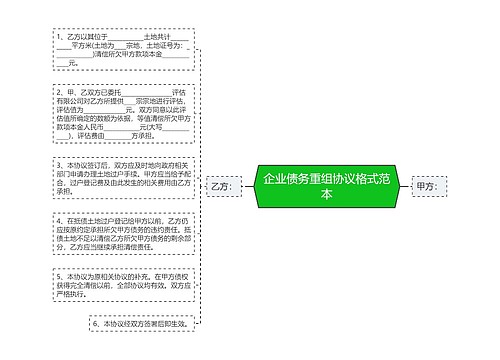 企业债务重组协议格式范本