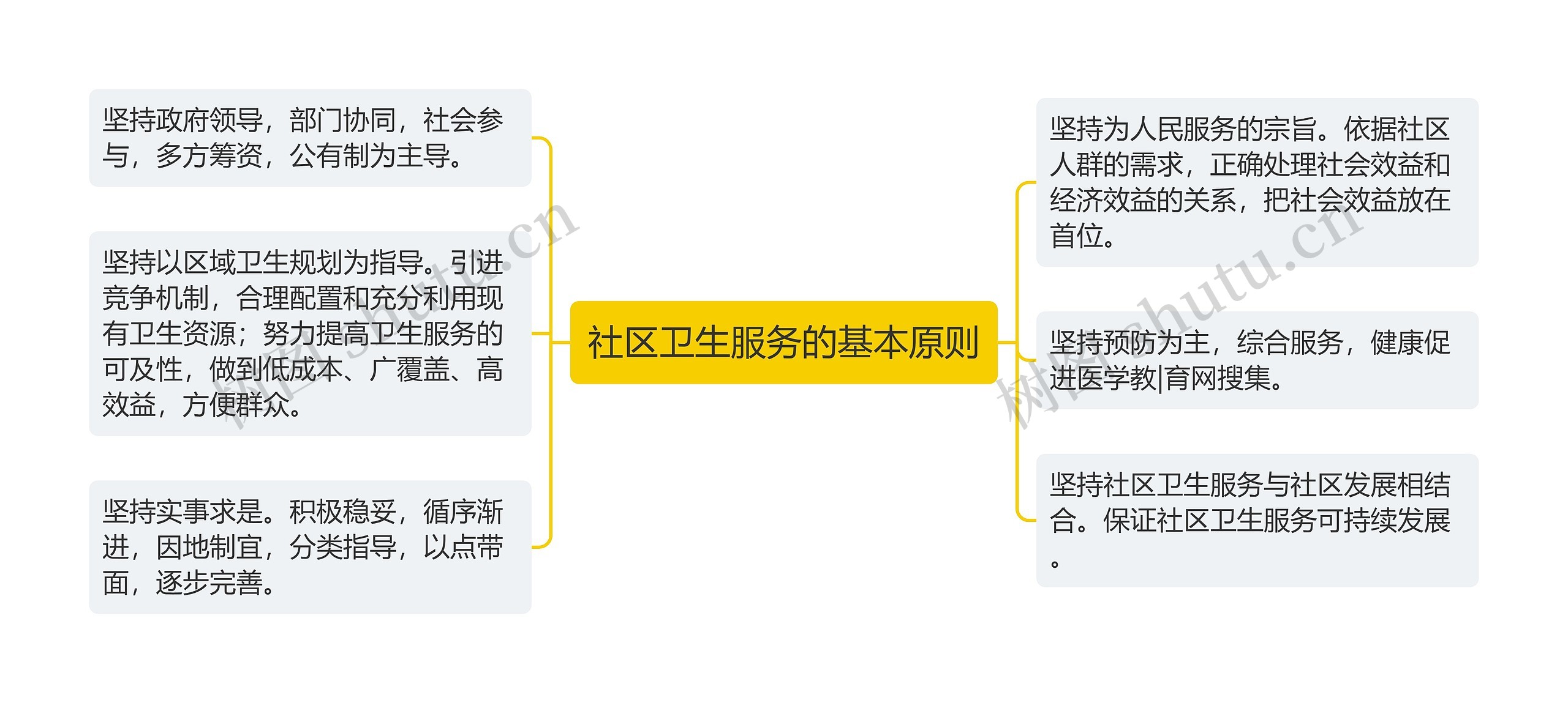 社区卫生服务的基本原则思维导图