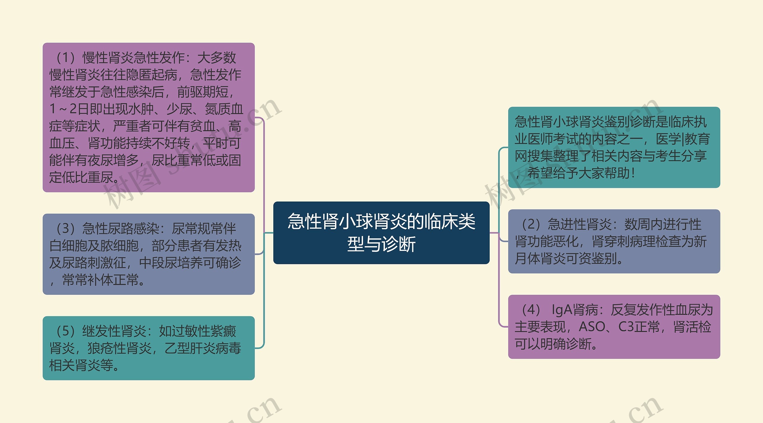 急性肾小球肾炎的临床类型与诊断思维导图