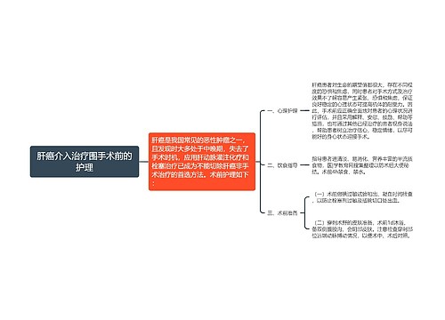 肝癌介入治疗围手术前的护理