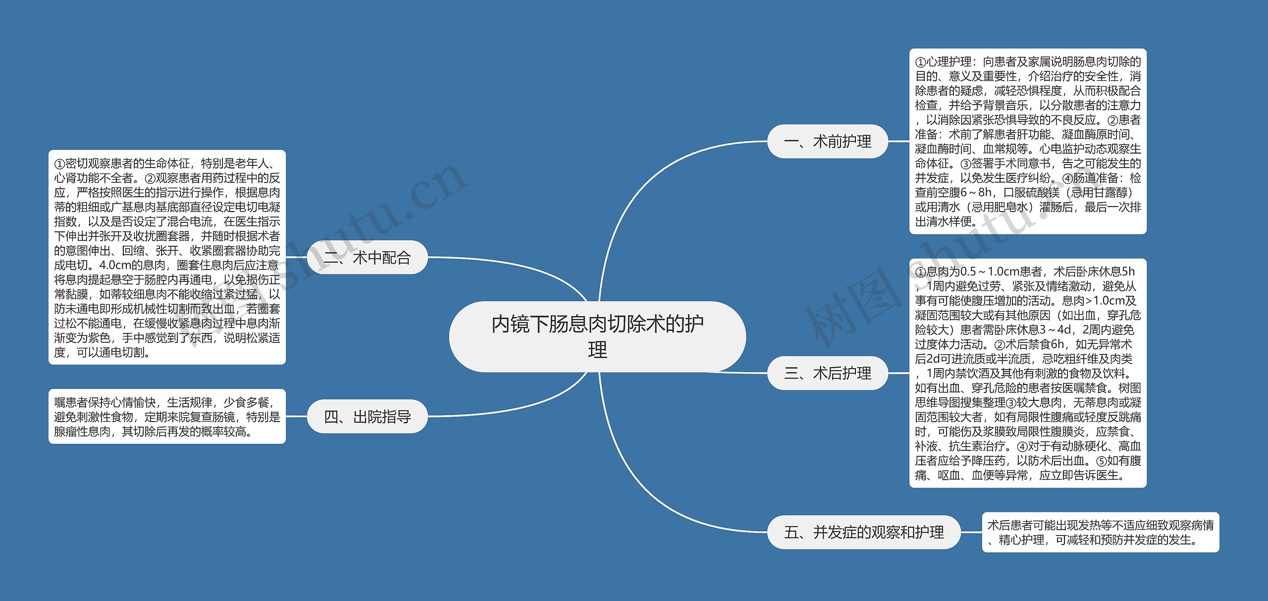 内镜下肠息肉切除术的护理思维导图