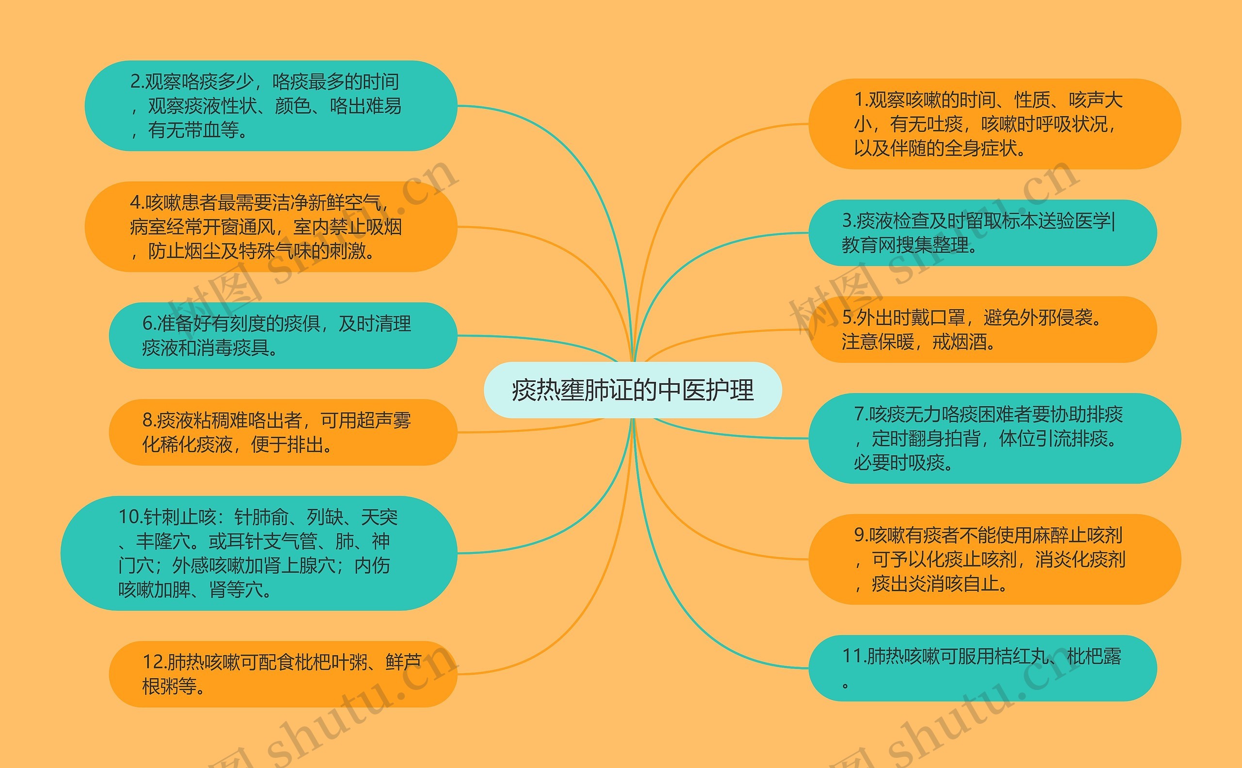 痰热壅肺证的中医护理思维导图