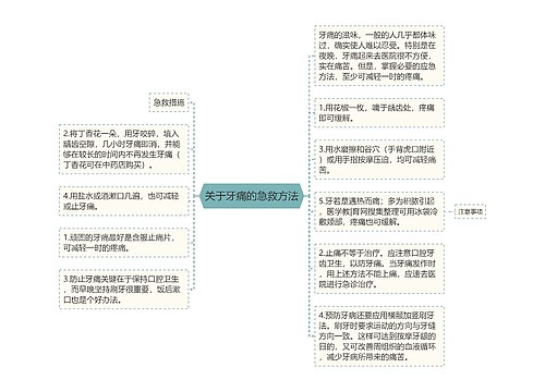 关于牙痛的急救方法