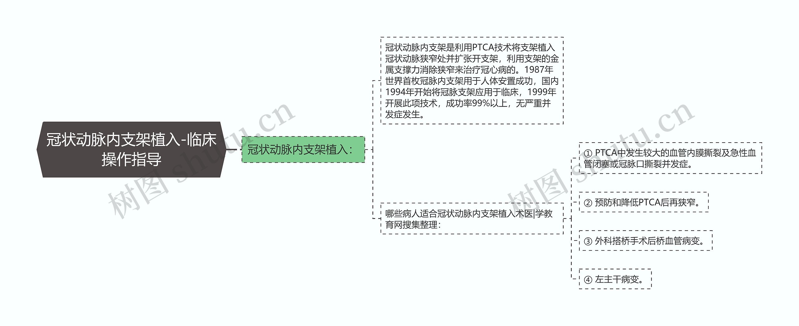 冠状动脉内支架植入-临床操作指导思维导图