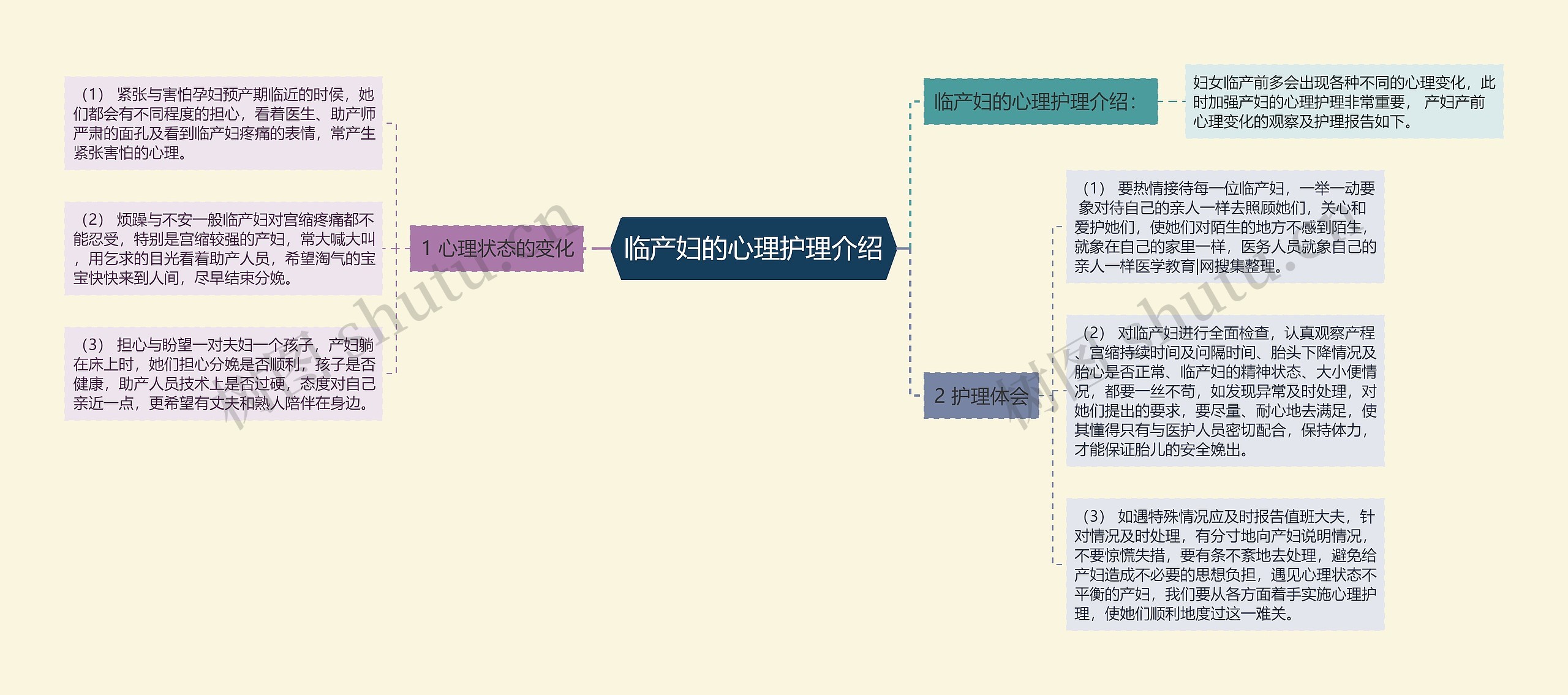 临产妇的心理护理介绍思维导图