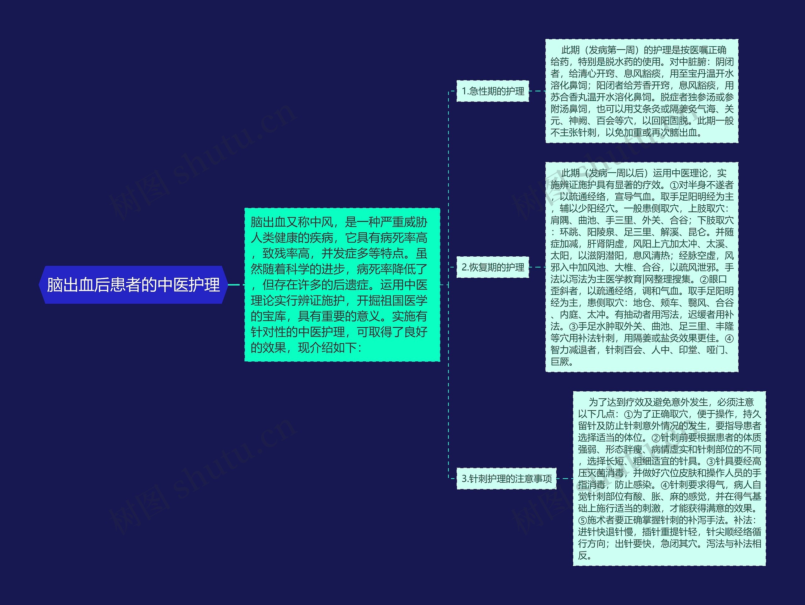 脑出血后患者的中医护理思维导图