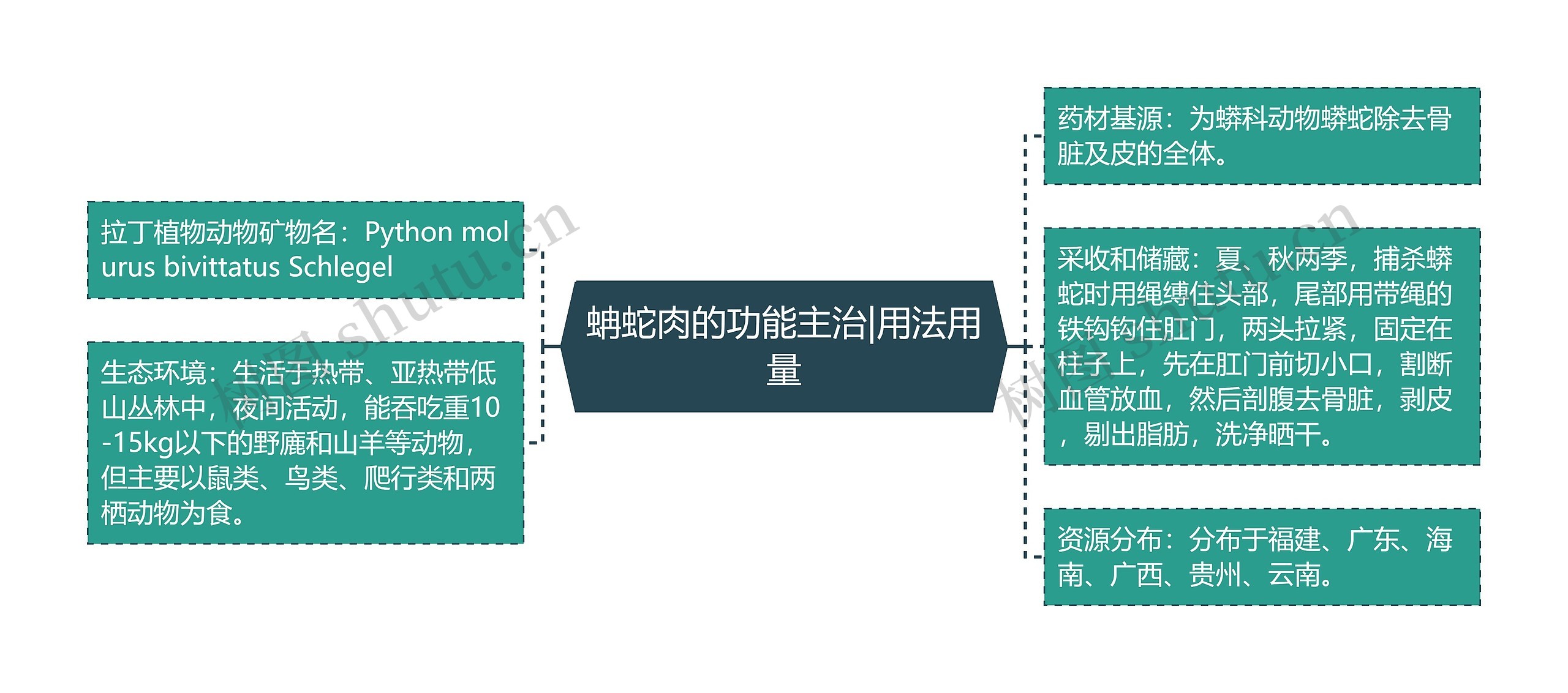 蚺蛇肉的功能主治|用法用量思维导图