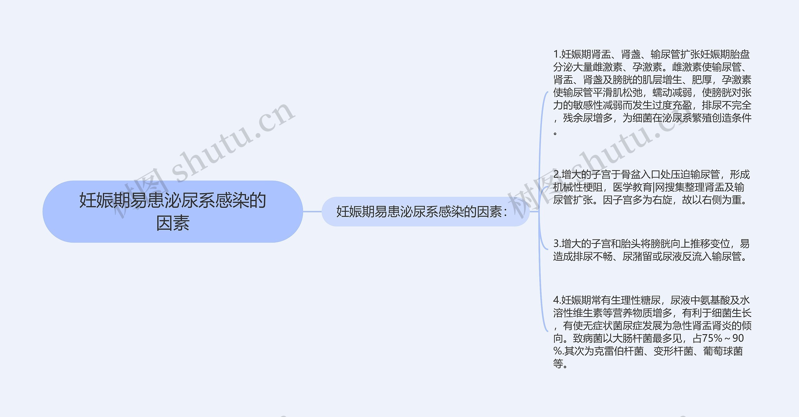 妊娠期易患泌尿系感染的因素思维导图