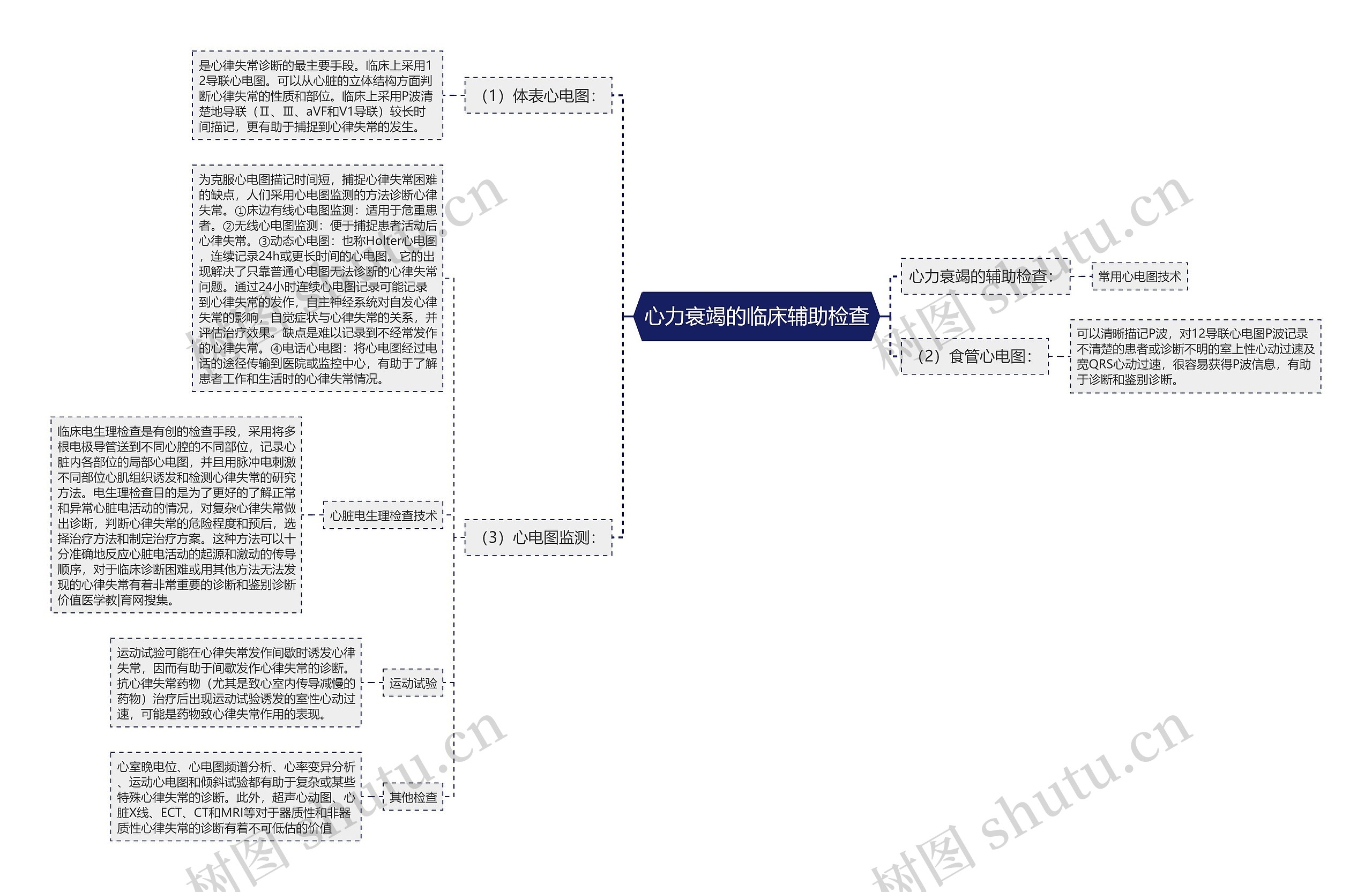 心力衰竭的临床辅助检查思维导图