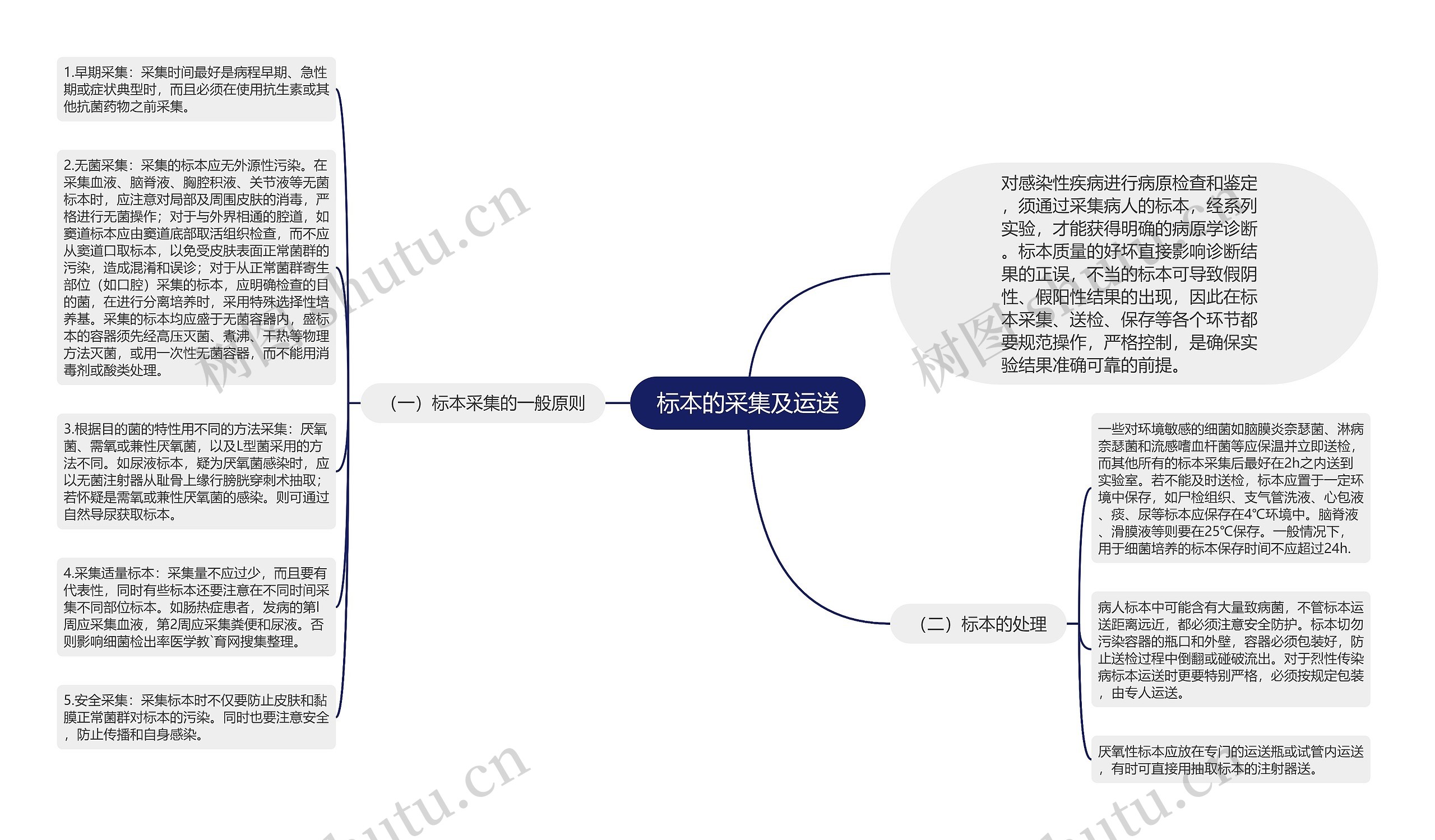 标本的采集及运送思维导图