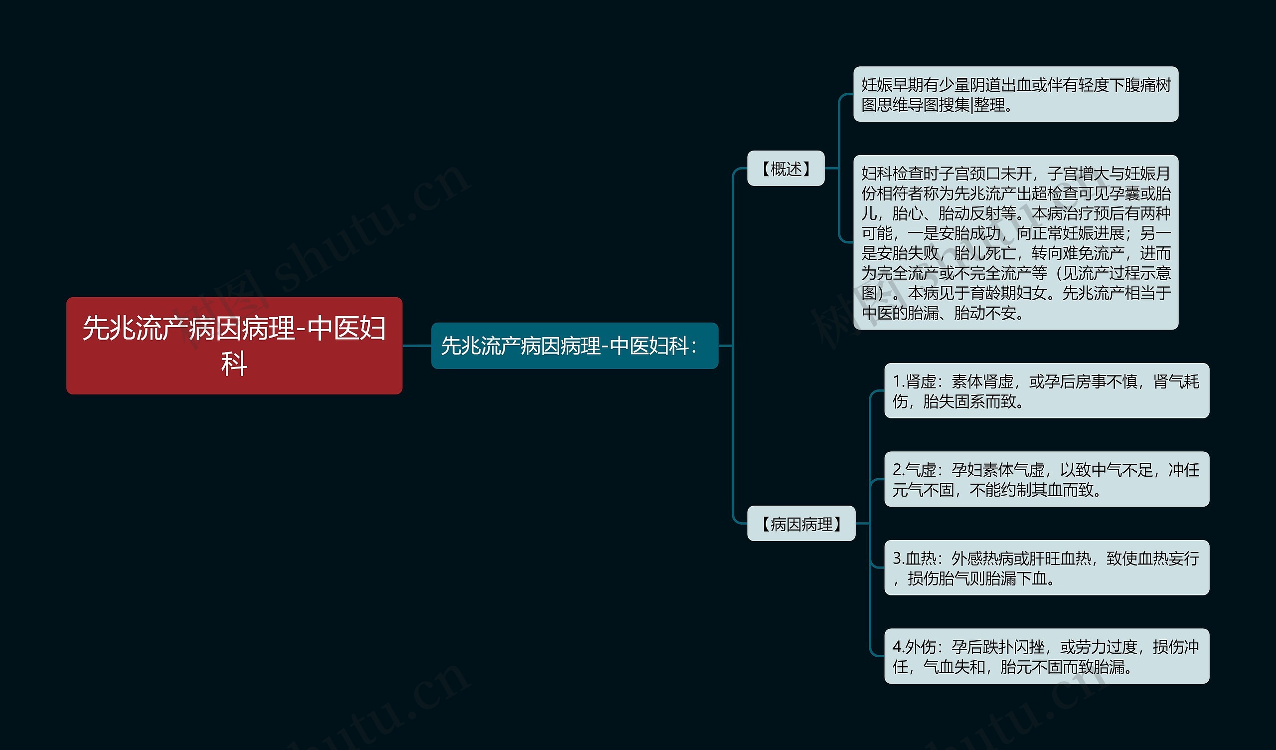 先兆流产病因病理-中医妇科思维导图