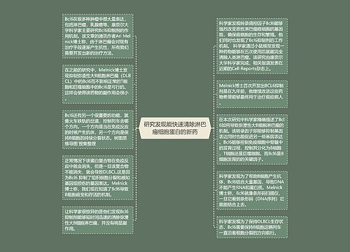 研究发现能快速清除淋巴瘤细胞蛋白的新药