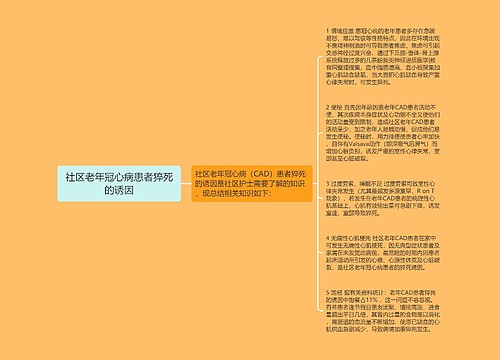 社区老年冠心病患者猝死的诱因