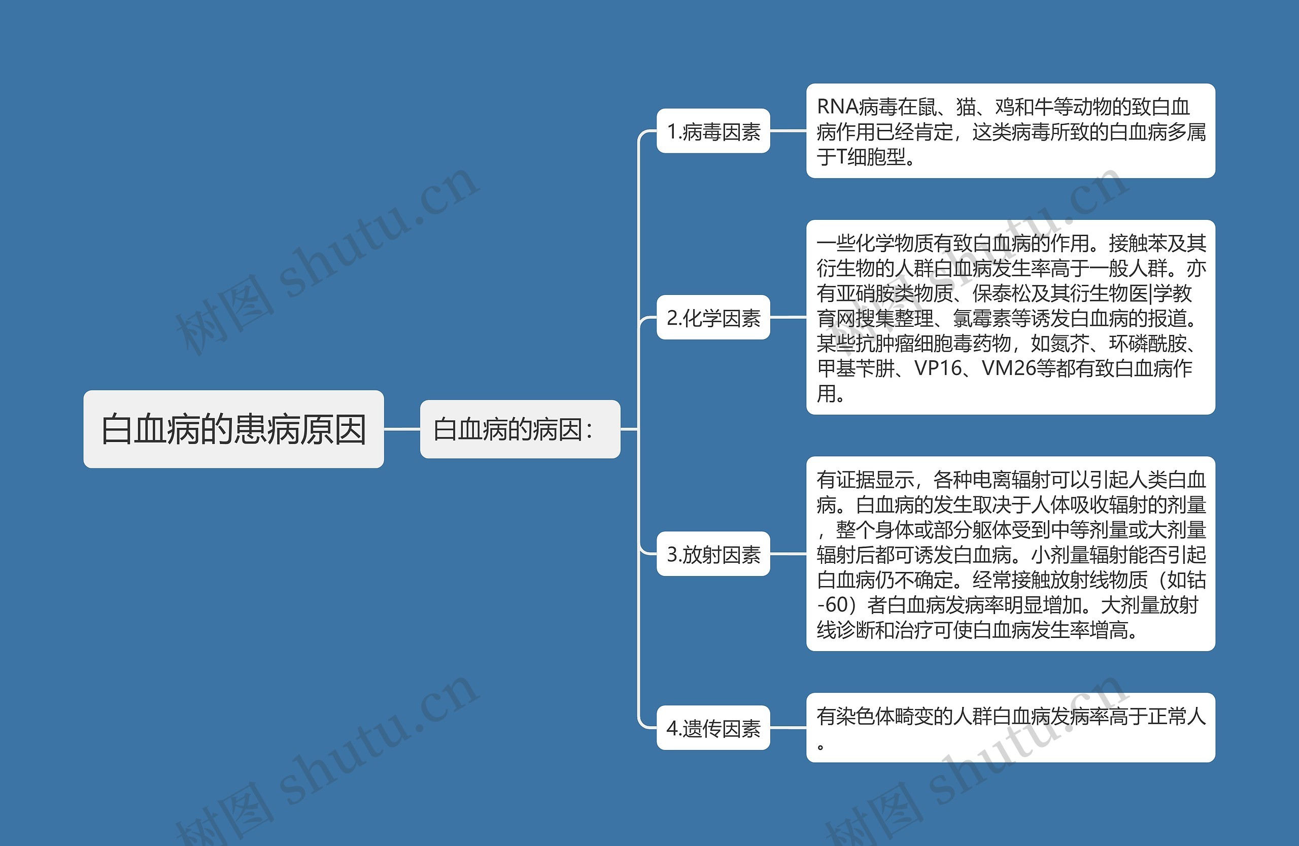 白血病的患病原因思维导图