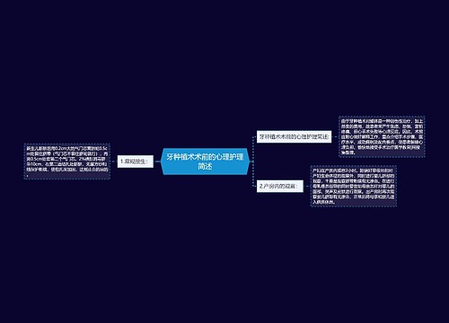 牙种植术术前的心理护理简述
