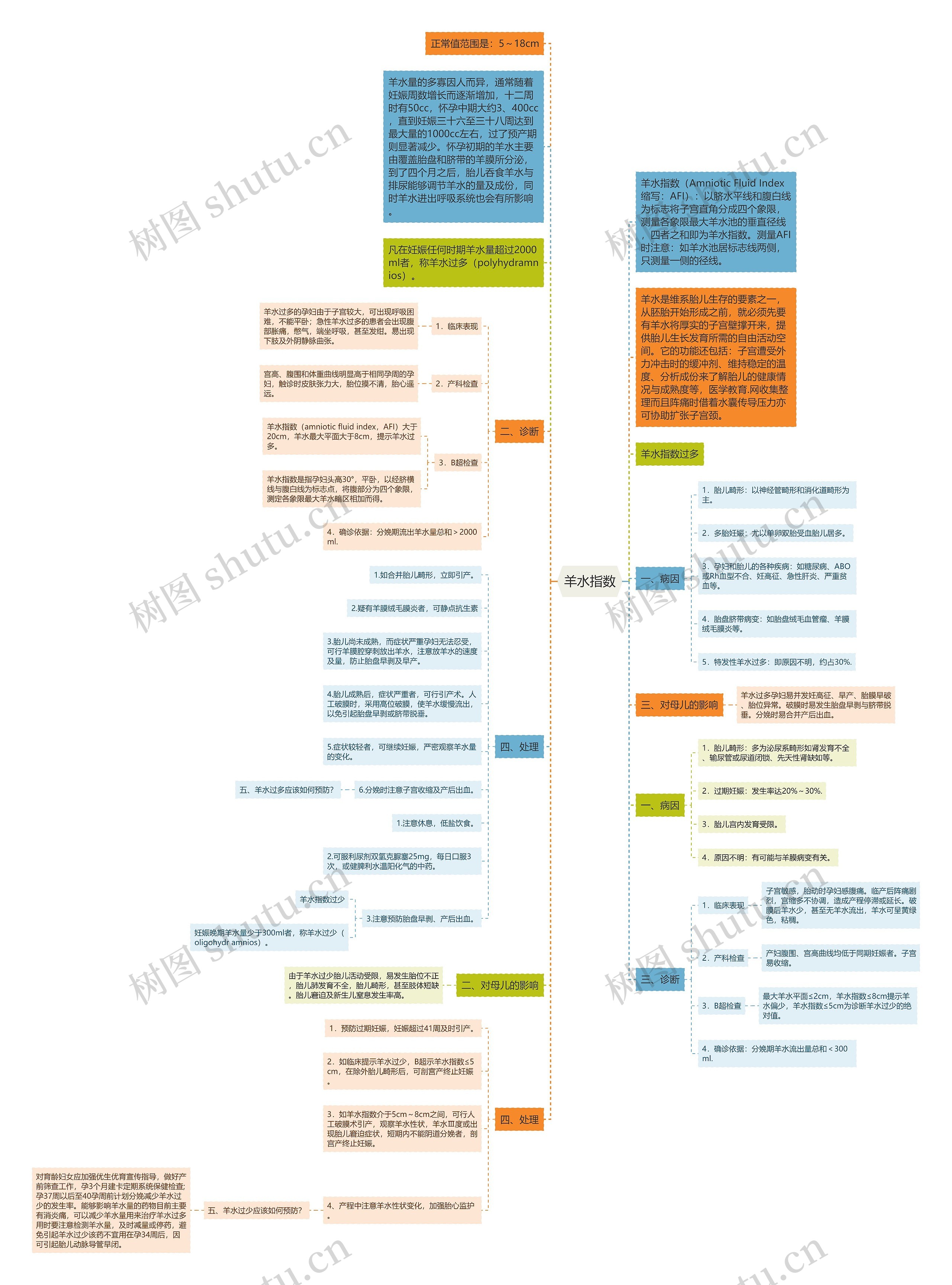 羊水指数思维导图