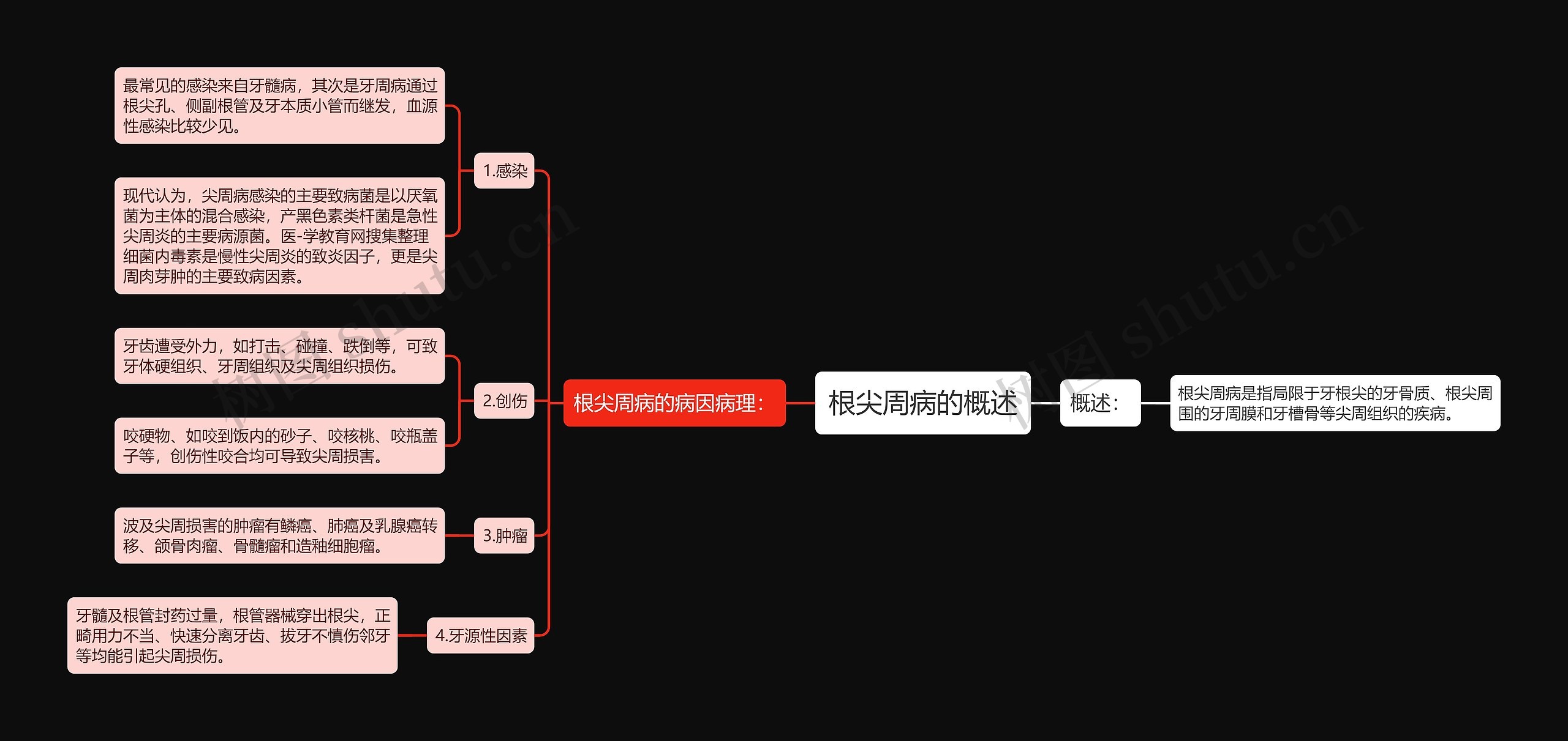 根尖周病的概述思维导图