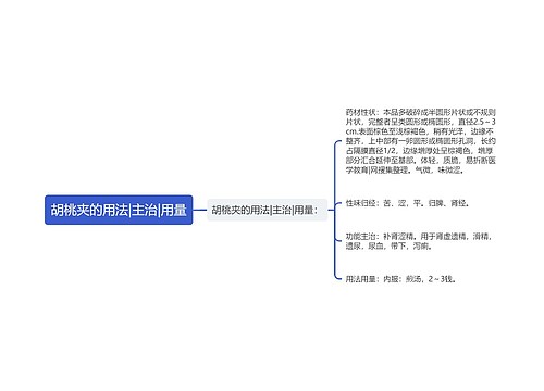 胡桃夹的用法|主治|用量